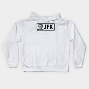 JFK: Black & White President Kennedy Portrait Kids Hoodie